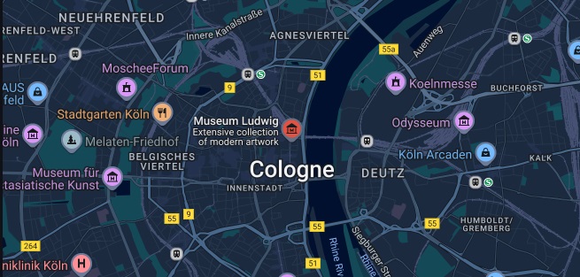 Map showing location of Ludwig Museum